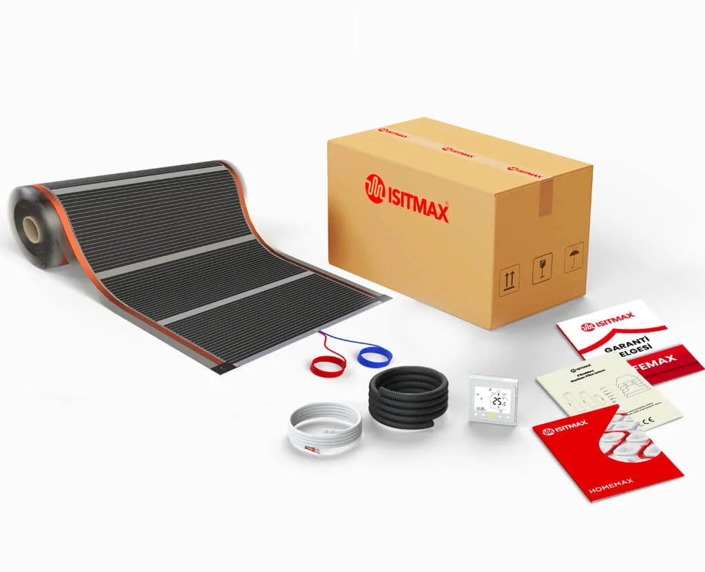 Under-parquet carbon heating film