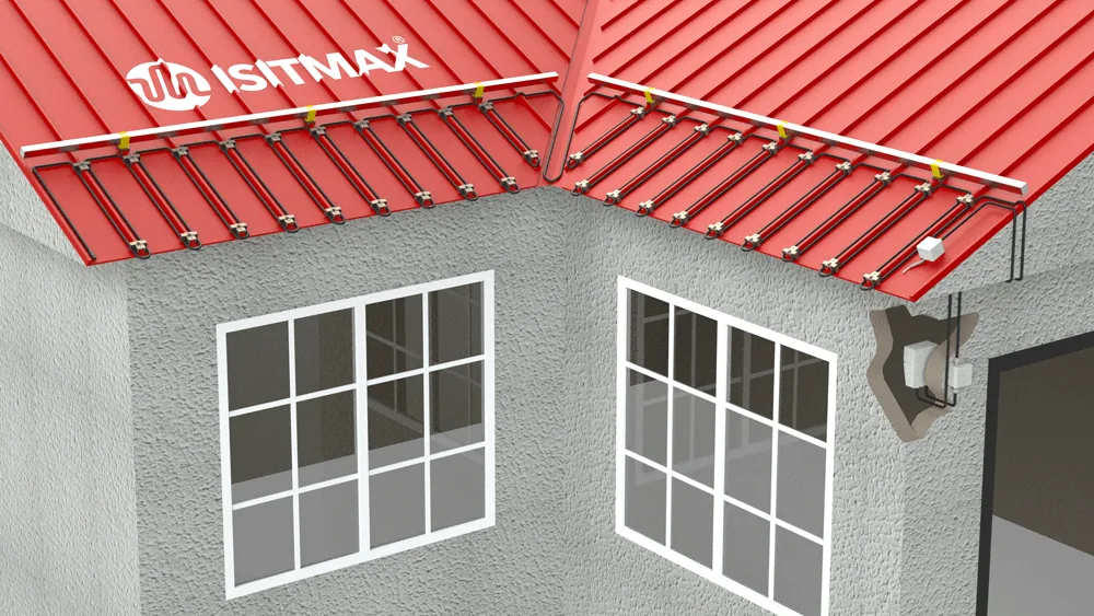 Traufenheizung, als Streifen an der Dachkante verlegt — ISITMAX